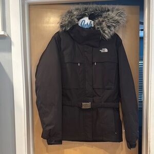 The North Face Black Jacket with Faux Fur Trim